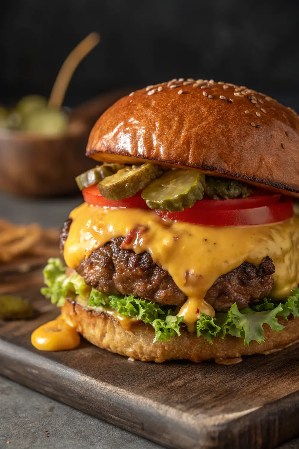 Burger With Melted Cheese Recipe