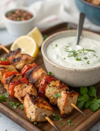 Lebanese Chicken Shish Tawook Skewers Chicken Shish Tawook Skewers with Garlic Sauce