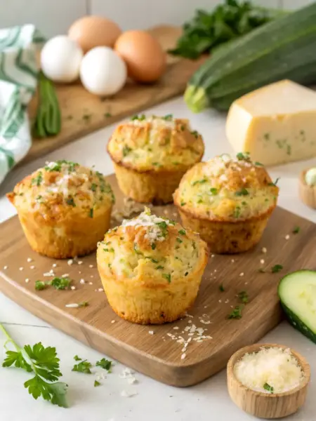 Crispy Parmesan Zucchini Potato Muffins