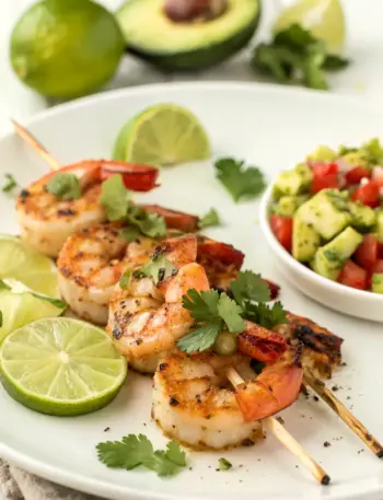 Grilled Garlic Lime Shrimp with Avocado Salsa Grilled Garlic Lime Shrimp with Avocado Salsa