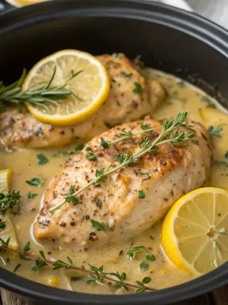 Slow-Cooker Creamy Lemon Herb Chicken