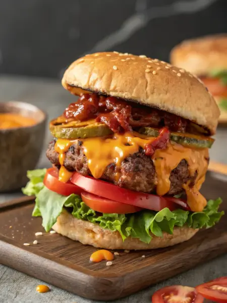 Smoky Chipotle Burger With Melted Cheese