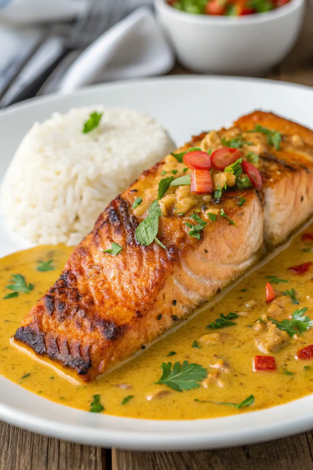 Thai-Inspired Coconut Curry Salmon Soup Keto Salmon Curry | Coconut Curry Salmon Recipe