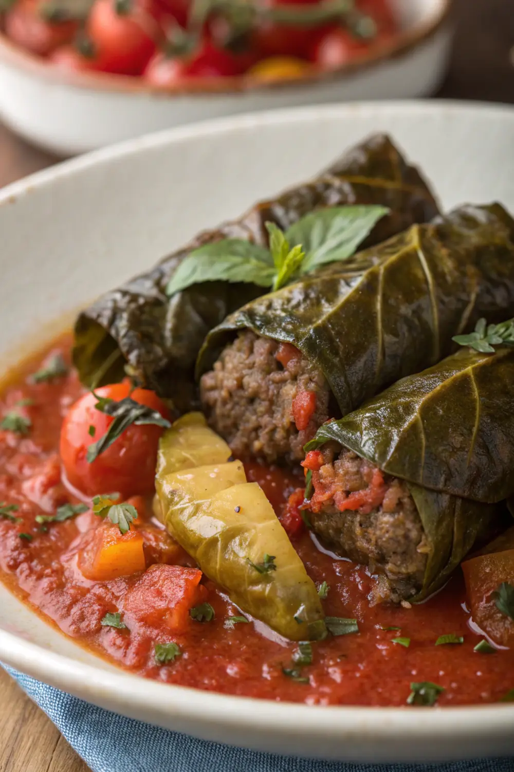 7 Day Healthy Meals for Seniors at Home Beef Stuffed Grape Leaves with Tomato Sauce | Healthy Dinners for Seniors