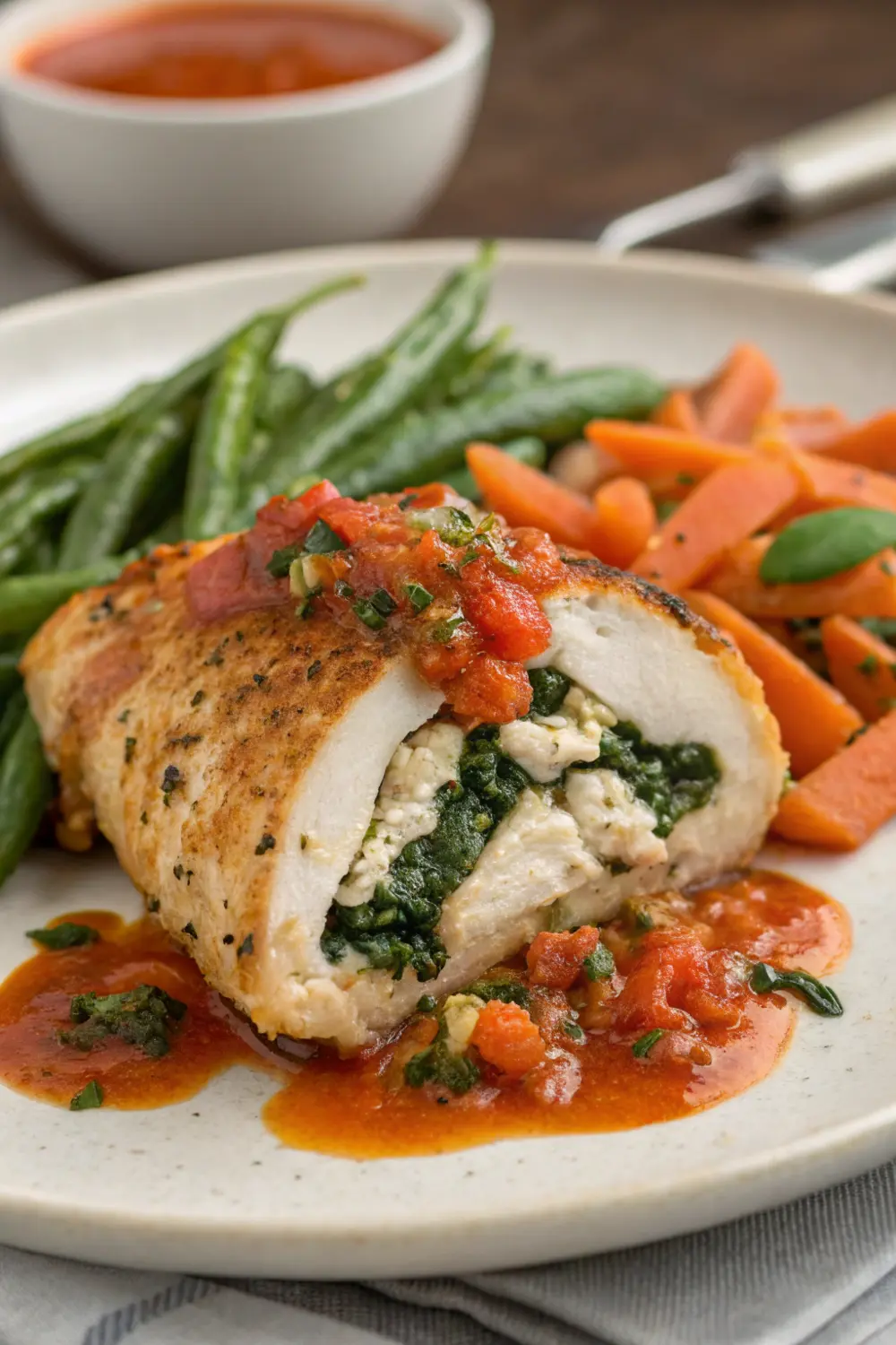7 Day Healthy Meals for Seniors at Home Spinach and Feta Stuffed Chicken