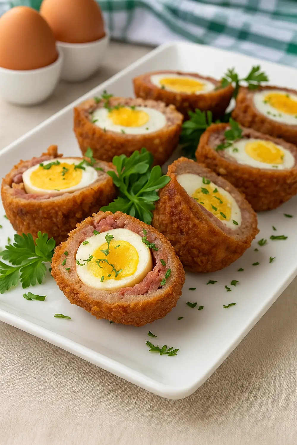 Easy Homemade Scotch Eggs Recipe Baked Scotch Eggs Recipe Air Fryer | Traditional Scotch Egg Recipe | Scottish Eggs Air Fryer Recipe | Homemade Scotch Egg Recipe | British Snacks | Scotch Eggs Recipe Baked | Homemade Scotch Eggs Recipe