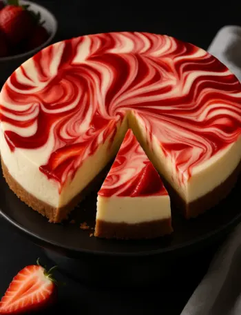 Best Baked Strawberry Swirl Cheesecake Best Baked Strawberry Swirl Cheesecake Recipe | Homemade Strawberry Cheesecake | Strawberry Cheesecake Recipe | Strawberry Cheesecake With Swirl