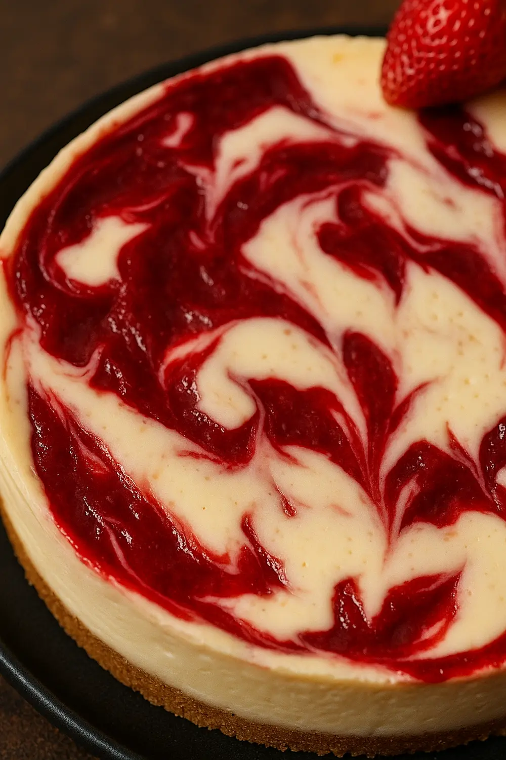 Best Baked Strawberry Swirl Cheesecake Strawberry Swirl Cheesecake Recipe | Baked Strawberry Cheesecake With Swirl | Strawberry Cheesecake Recipe | Best Baked Strawberry Cheesecake
