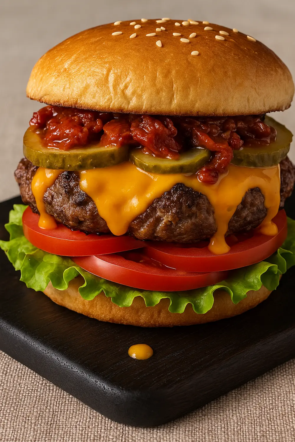 Best Grilled Cheese Burger With Wagyu Beef | Tina Kitchen