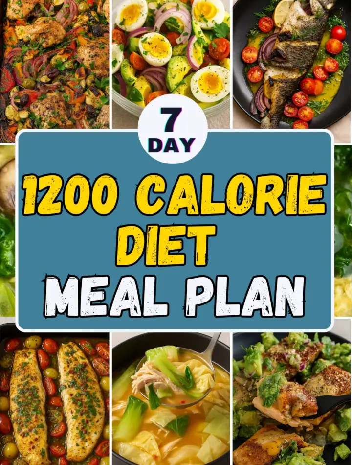 A 1200 calorie diet meal plan, featuring low carb high protein meals for breakfast, lunch, dinner, and snacks, perfect for a calorie deficit, all within 1200 calories a day.