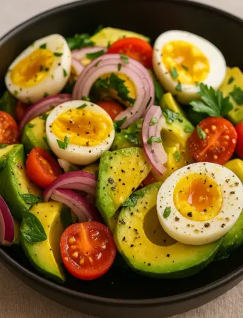 Best Avocado Egg Salad Recipe (No Mayo) Quick and easy avocado egg salad recipe made with ripe avocado, soft-boiled eggs, red onion, and fresh parsley.