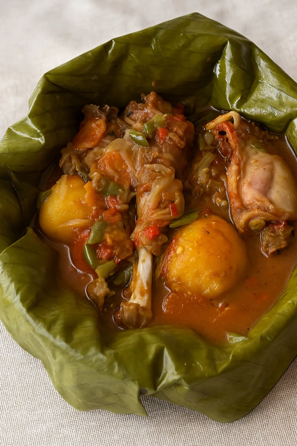 Best Chicken Stew Recipe (Luwombo Chicken) Best chicken stew recipe featuring slow cooker luwombo chicken with potatoes, vegetables, in a flavorful broth, a traditional Ugandan-style dinner.