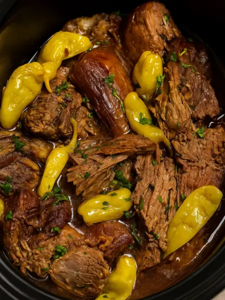 Best Crockpot Mississippi Pot Roast The best Mississippi pot roast featuring tender beef slow-cooked with pepperoncini, butter, and ranch seasoning, perfect for Thanksgiving or Christmas dinner.