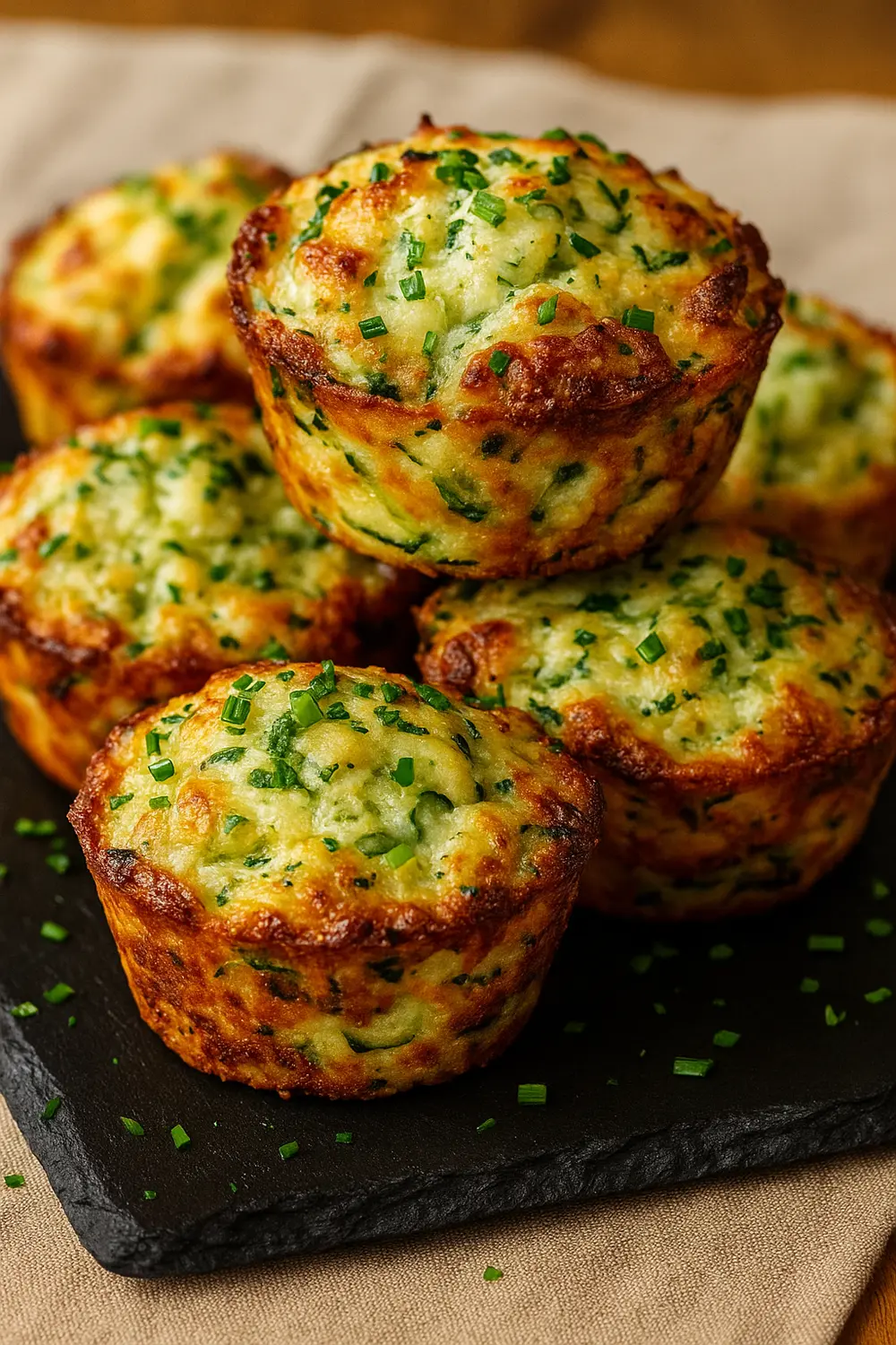Healthy Zucchini Muffins Recipe Homemade crispy potato zucchini muffins with golden tops, baked with fresh zucchini and herbs.