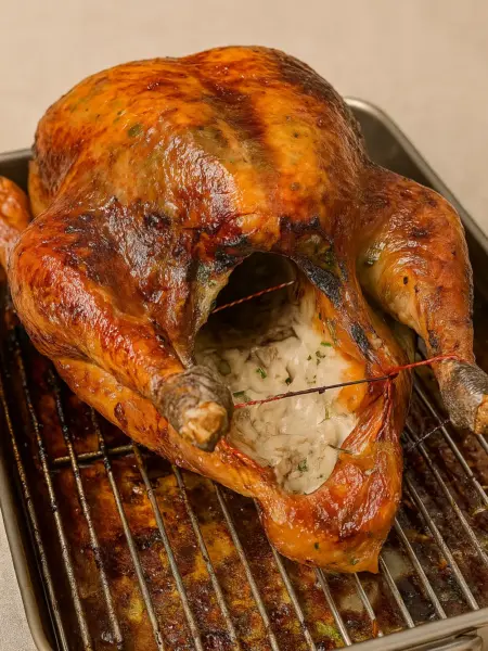 Easy oven roasted turkey recipe featuring a succulent, juicy roast turkey that’s tender on the inside with beautifully crisp skin, perfect for Thanksgiving, Easter, or Christmas dinner.