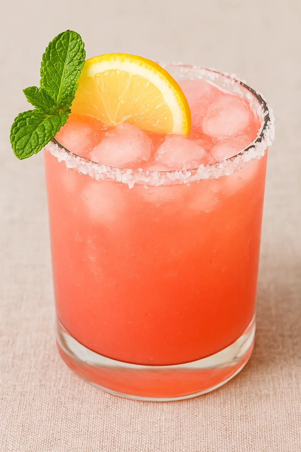 Easy Pink Salt Trick Recipe This pink salt trick features a refreshing pink salt drink served with ice, lemon slice, and mint leaves, ideal for supporting weight loss naturally.