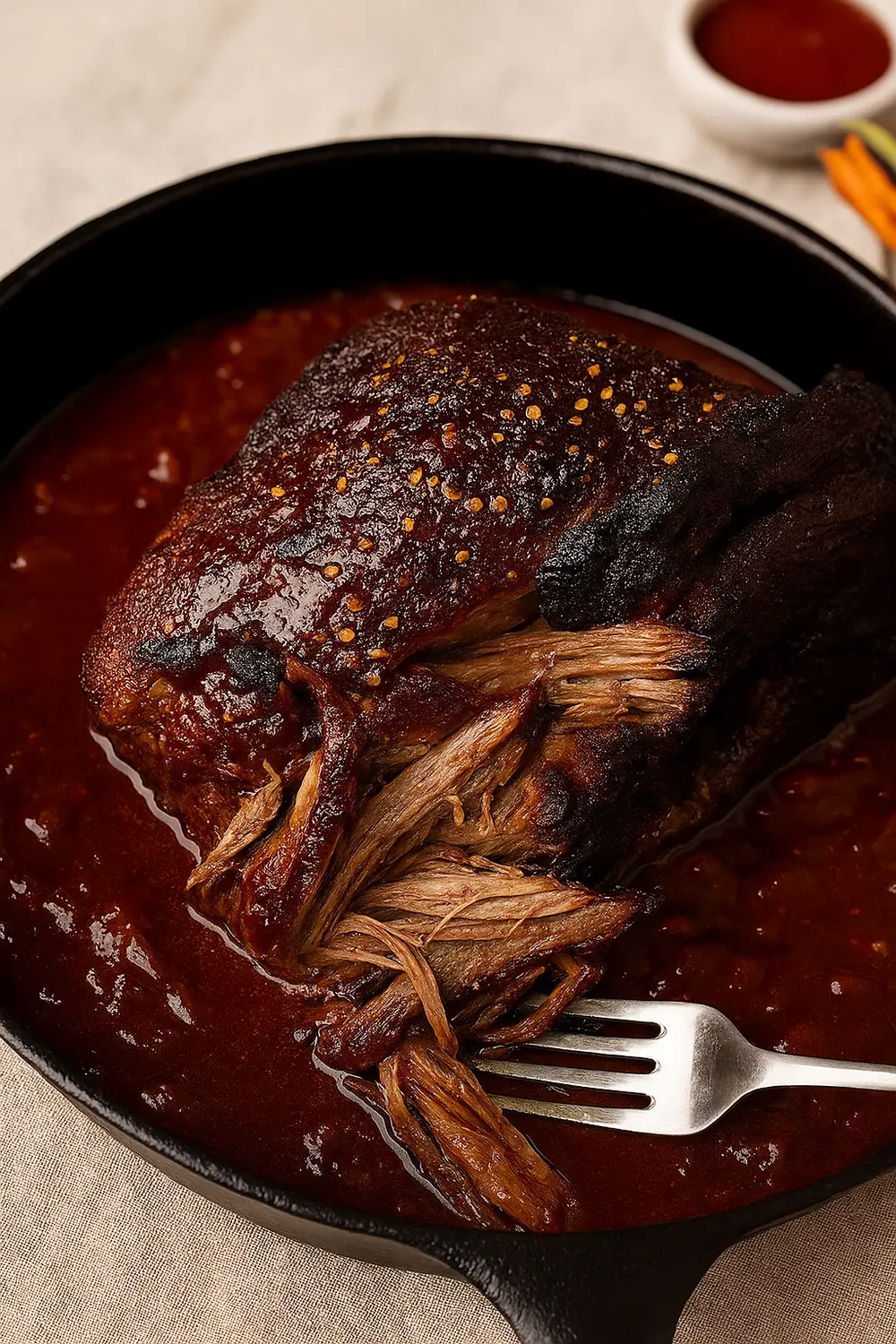 Smoked Beef Brisket with BBQ Sauce Slow cooker smoked beef brisket recipe featuring melt in your mouth smoked beef brisket in BBQ sauce, perfect for a family dinner.