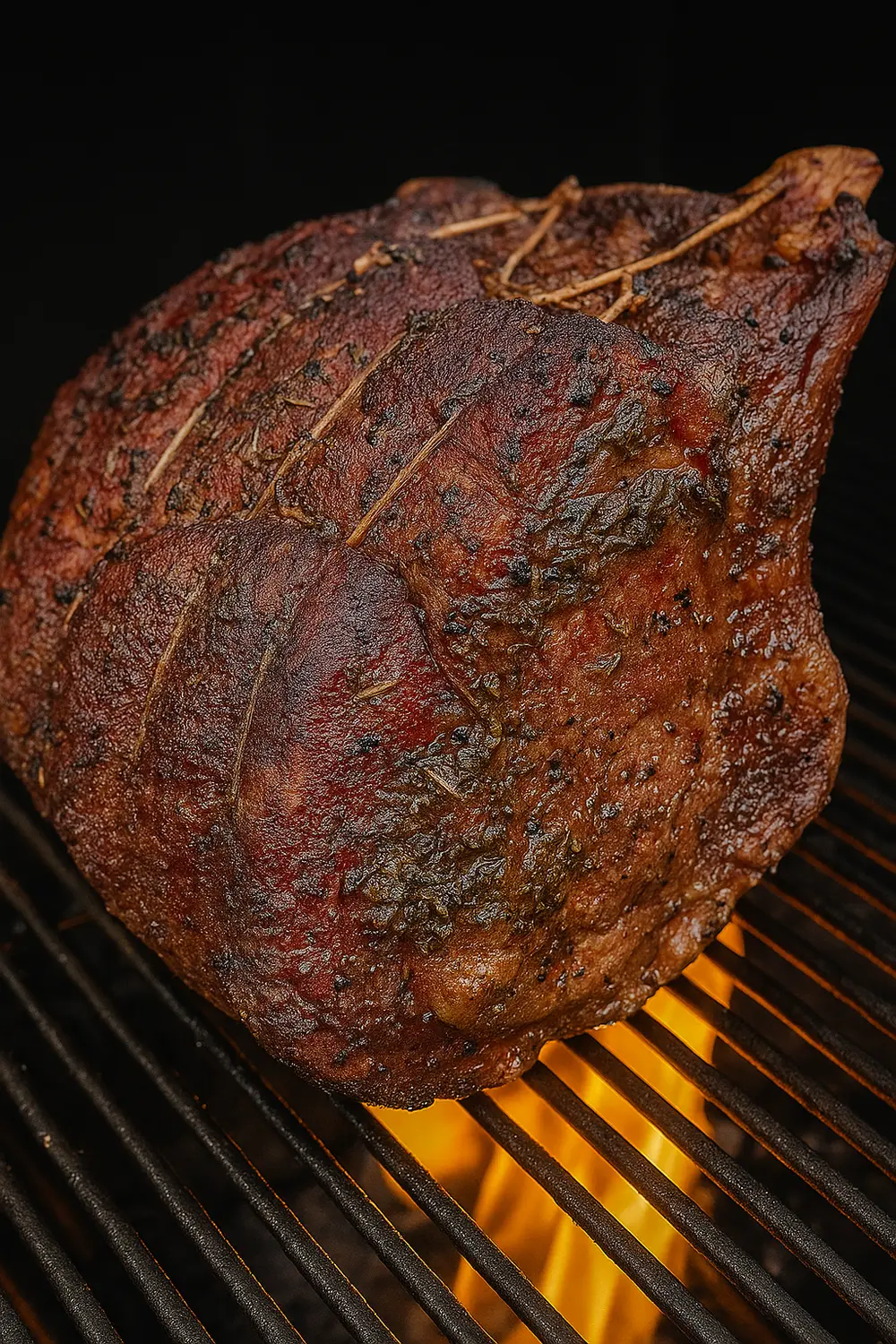 Traeger Smoked Prime Rib Recipe Smoked prime rib recipe features a garlic and herb crusted prime rib roast, slowly smoked on a Traeger pellet grill to perfection, perfect for festive holidays such as Christmas, Thanksgiving, or Easter.