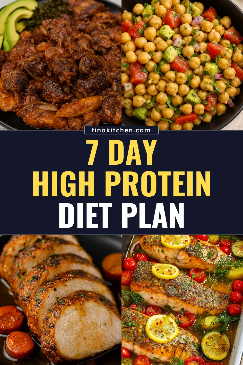 Free 7 day high-protein diet plan featuring nutrient-rich meals for muscle gain and weight control.