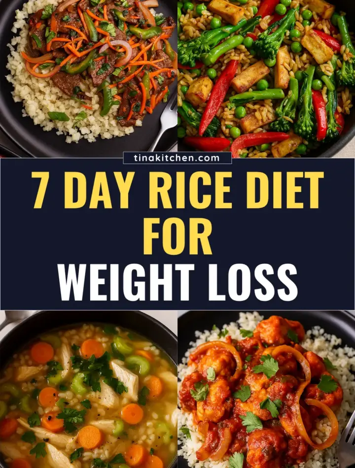 7 Day Rice Diet Plan for Weight Loss 7 day rice diet plan with low-fat, high-fiber meals for effective weight loss.