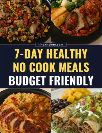 7-Day Healthy No Cook Meals on a Budget No-cook healthy meal plan for 7 days, featuring quick, budget-friendly meals and meal delivery ideas.