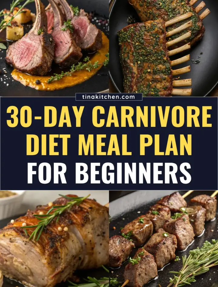 Free 30-day carnivore meal plan featuring high-protein animal based recipes for optimal energy and fat loss.