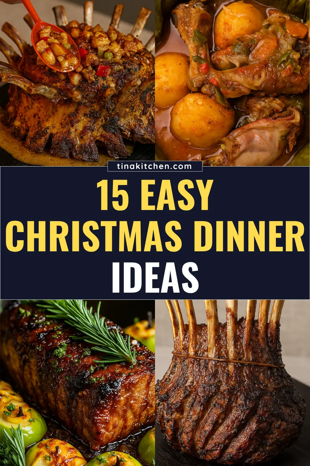 Discover easy Christmas dinner ideas like crown roast of pork, chicken luwombo, pork loin roast, and crown lamb roast, perfect for a simple yet elegant celebration.