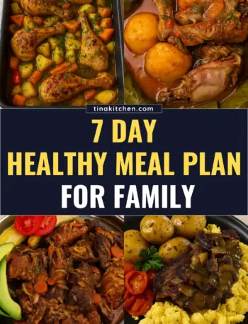 7-day healthy meal plan for family features easy healthy meal prep ideas for all ages.