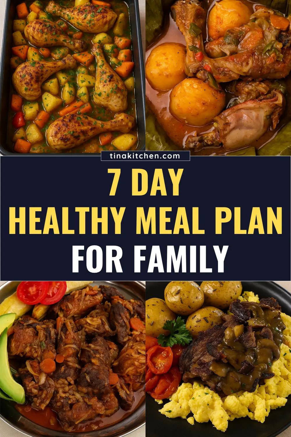 7-day healthy meal plan for family features easy healthy meal prep ideas for all ages.