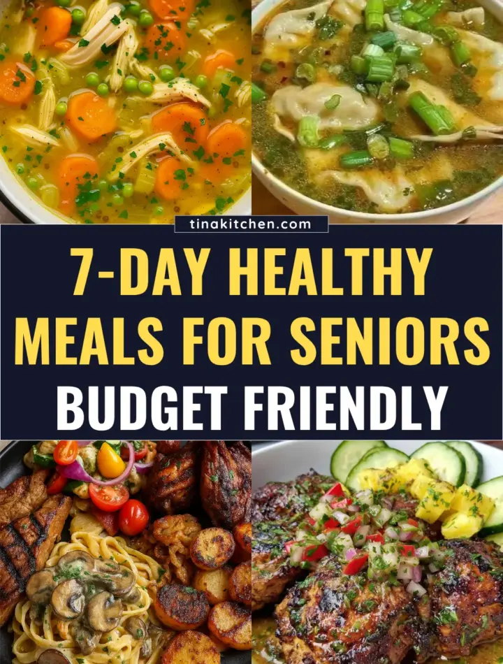 7 Day Healthy Meals for Seniors | Budget Friendly Free 7-day meal plan with easy, nutritious, healthy meals for seniors and meal delivery options.