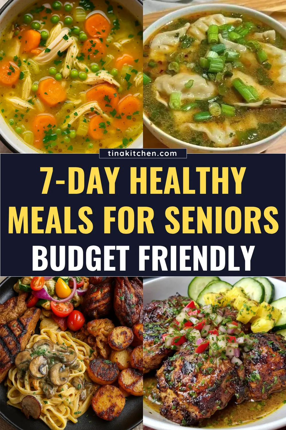 Free 7-day meal plan with easy, nutritious, healthy meals for seniors and meal delivery options.